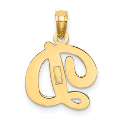 10K Polished D Script Initial Charm