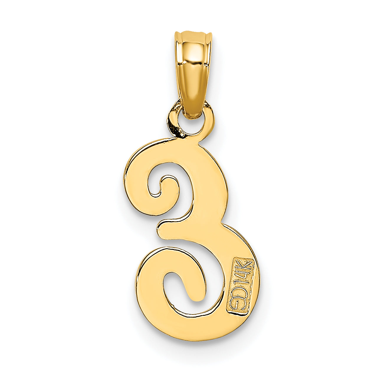 10K Polished E Script Initial Charm