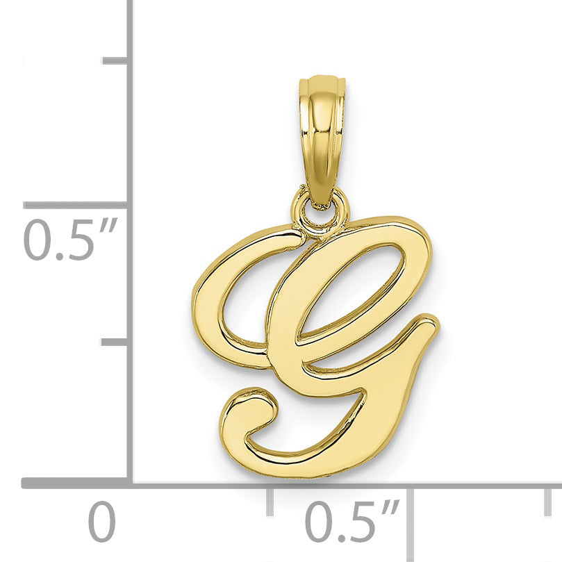 10K Polished G Script Initial Charm