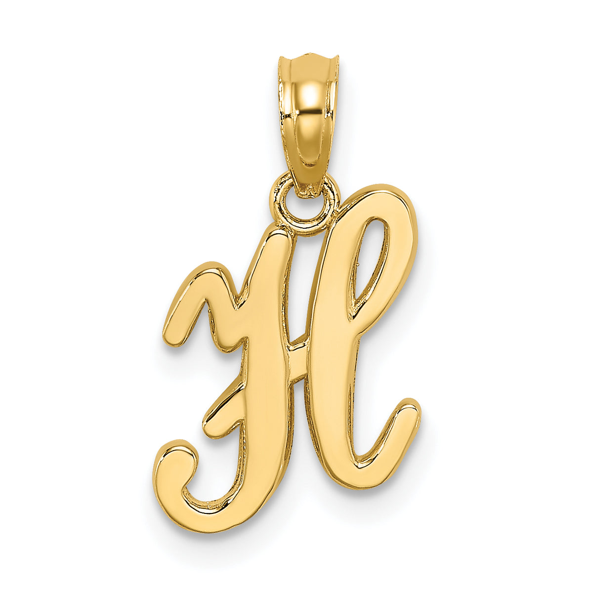 10K Polished H Script Initial Charm