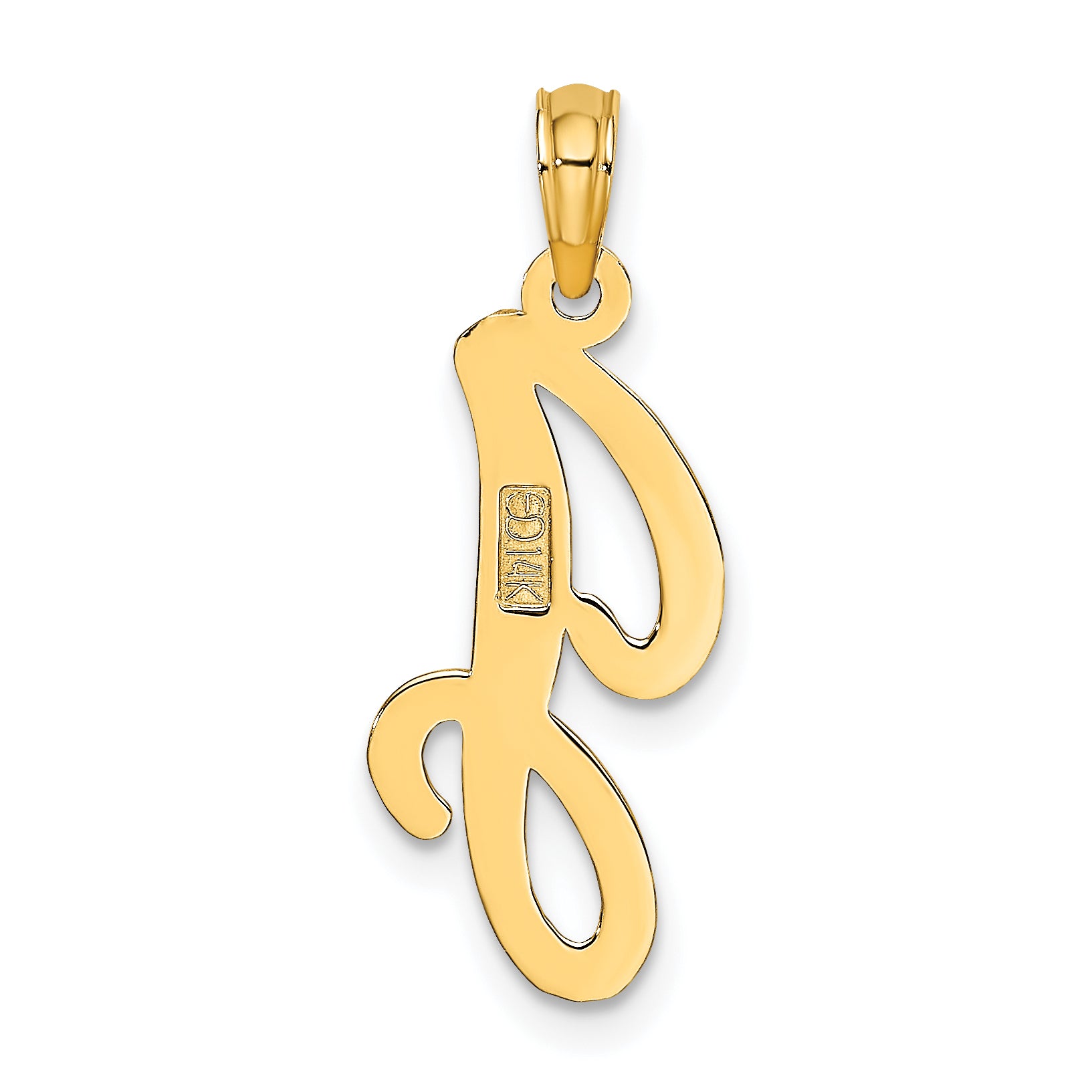 10K Polished J Script Initial Charm