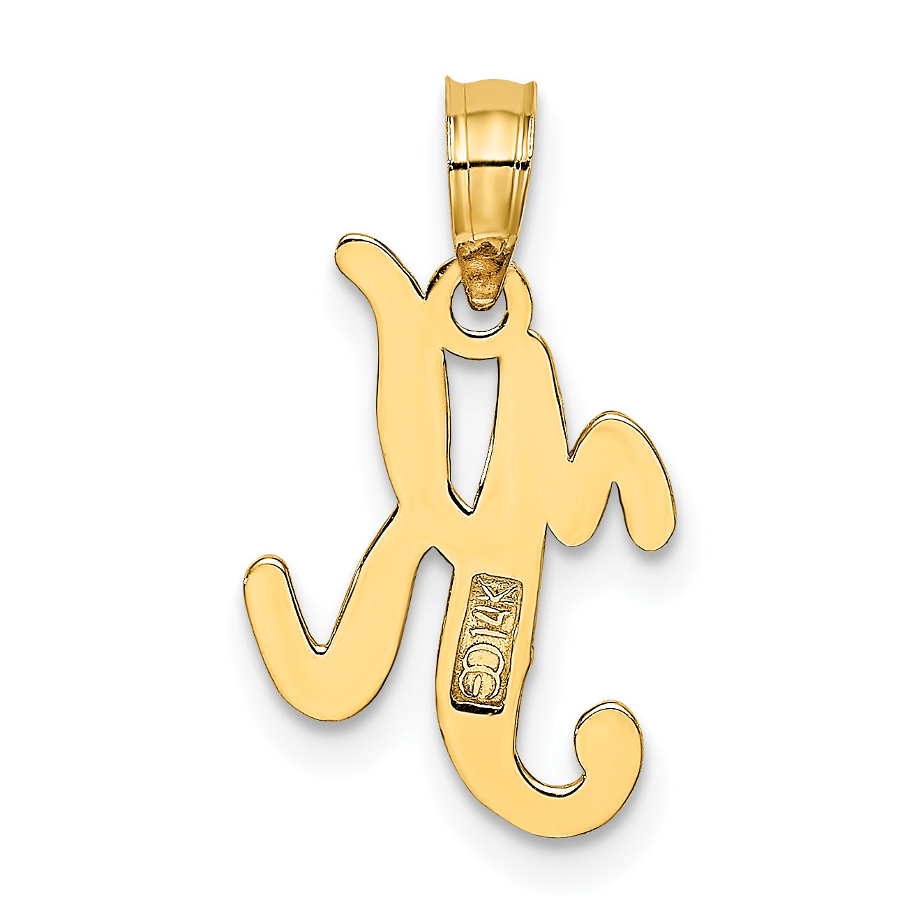 10K Polished K Script Initial Charm