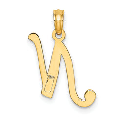 10K Polished N Script Initial Charm