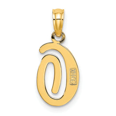 10K Polished O Script Initial Charm