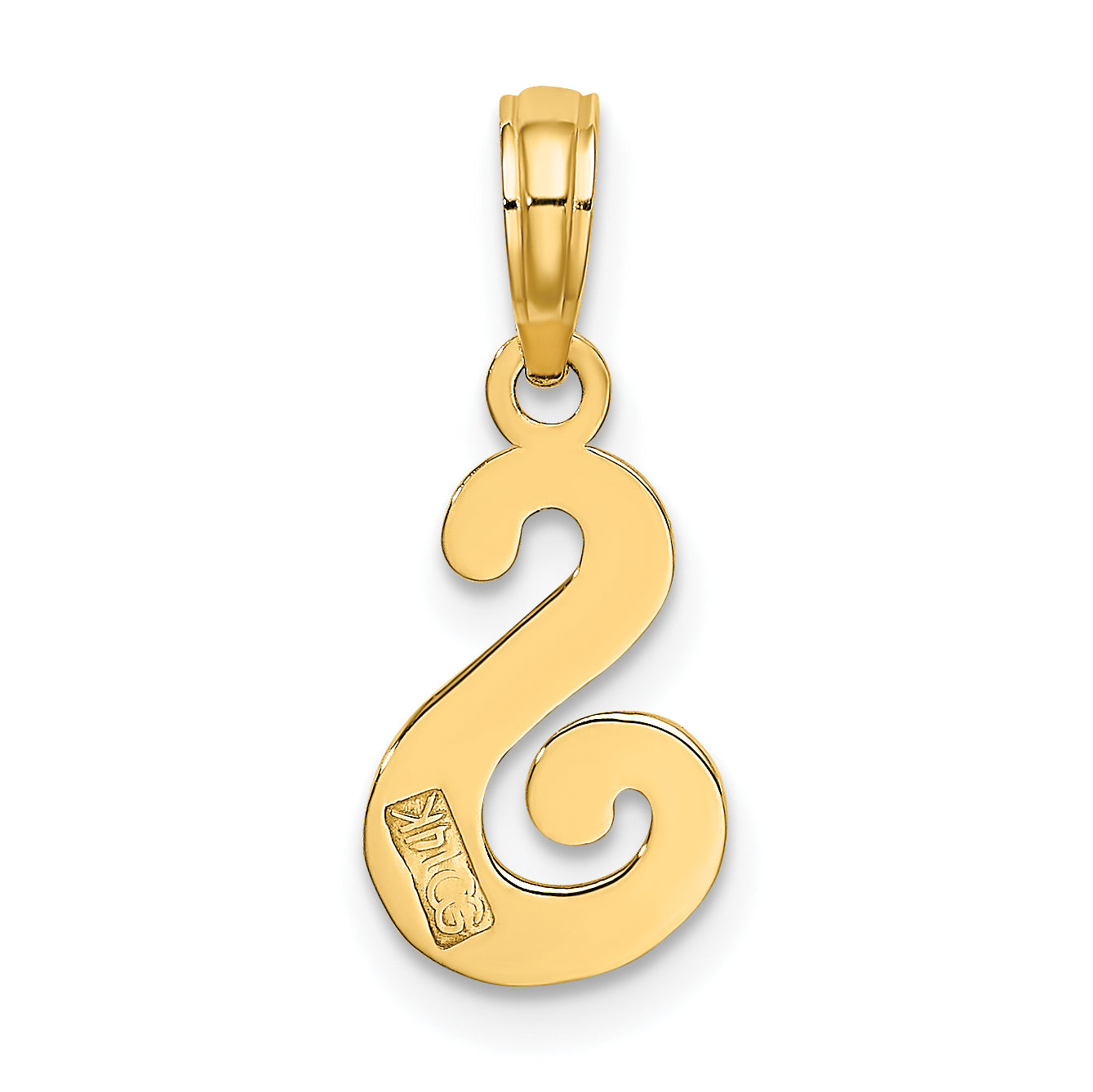 10K Polished S Script Initial Charm