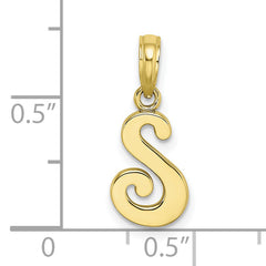 10K Polished S Script Initial Charm