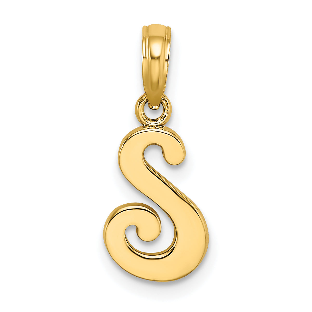 10K Polished S Script Initial Charm