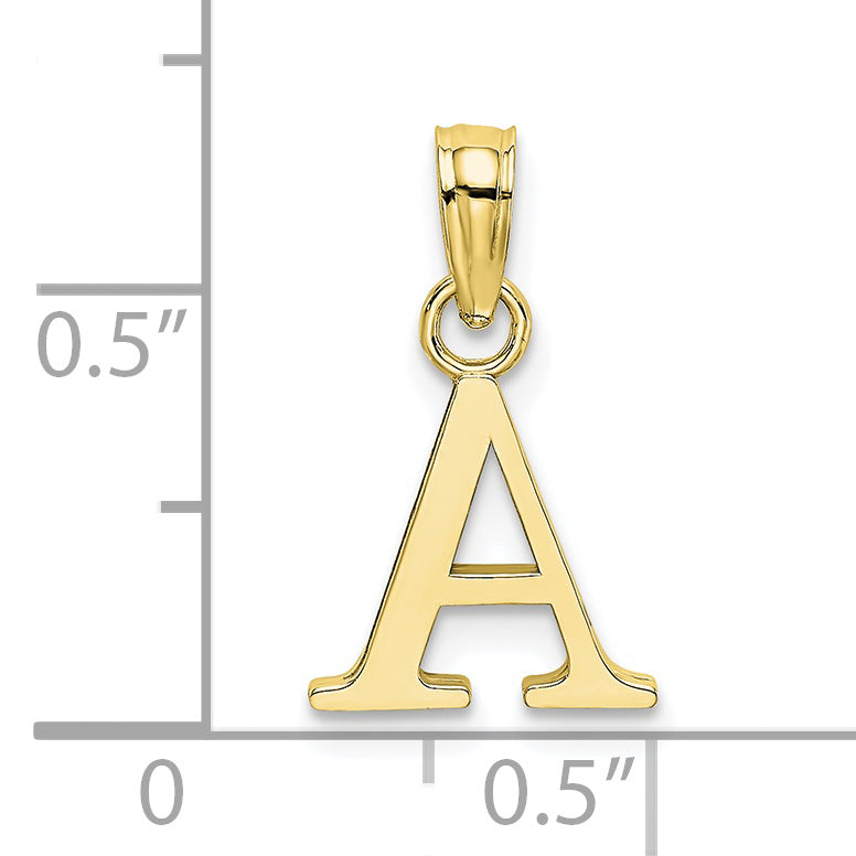 10K Polished A Block Initial Charm