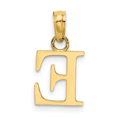 10K Polished E Block Initial Charm