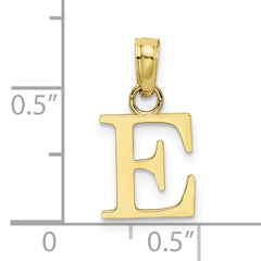 10K Polished E Block Initial Charm