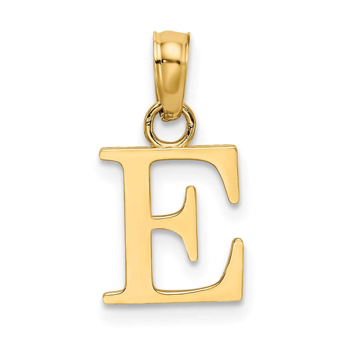 10K Polished E Block Initial Charm