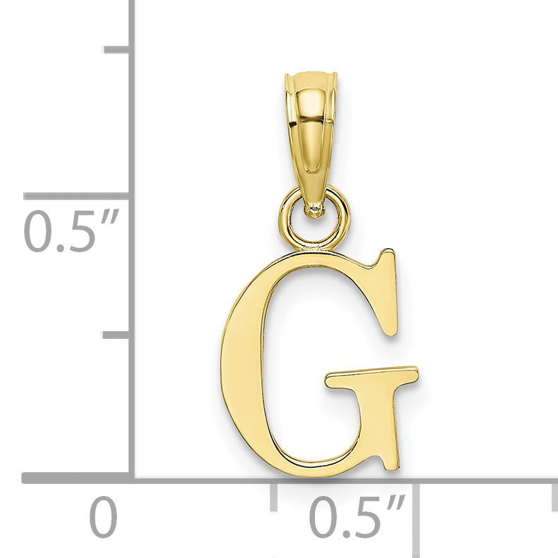 10K Polished G Block Initial Charm