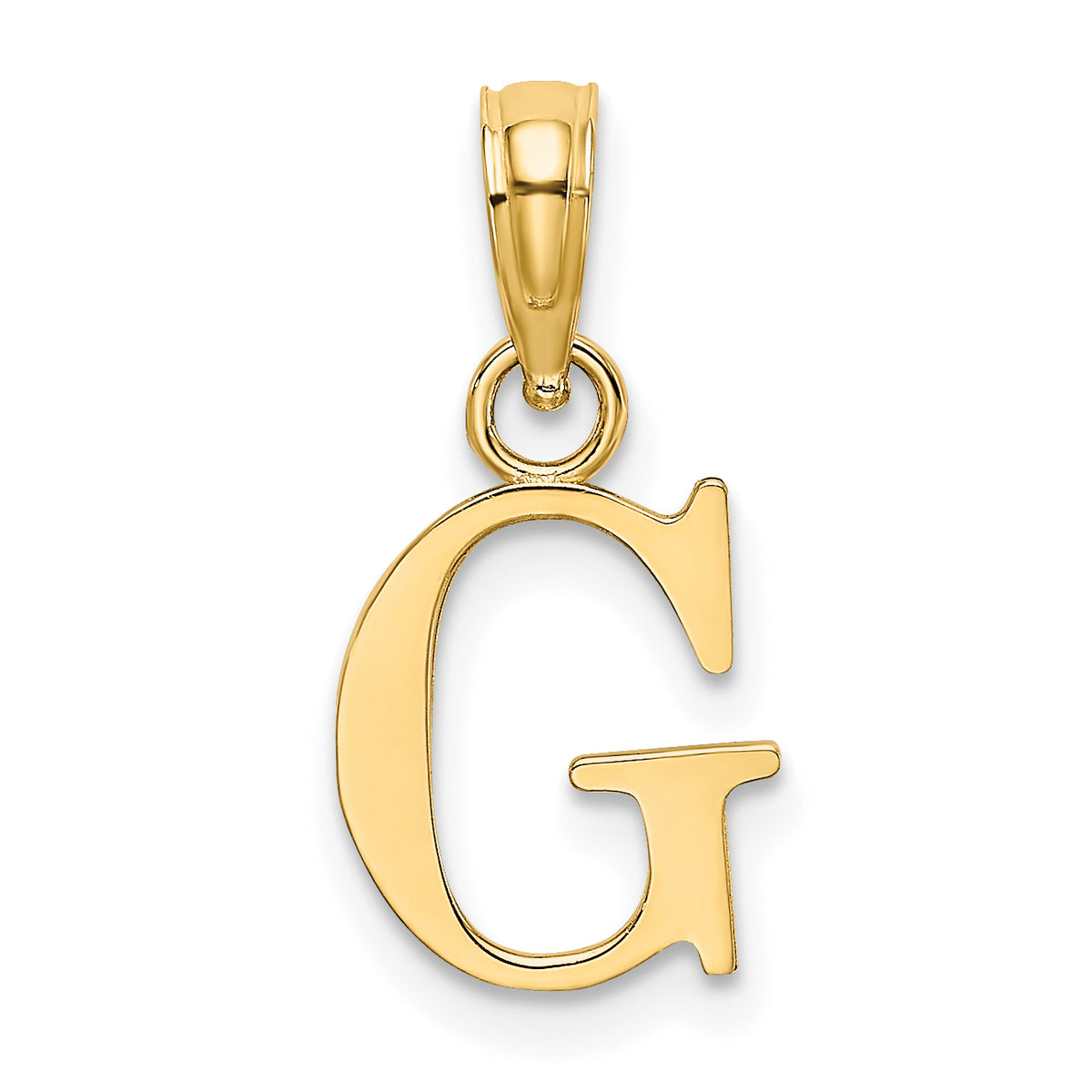 10K Polished G Block Initial Charm