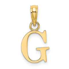 10K Polished G Block Initial Charm