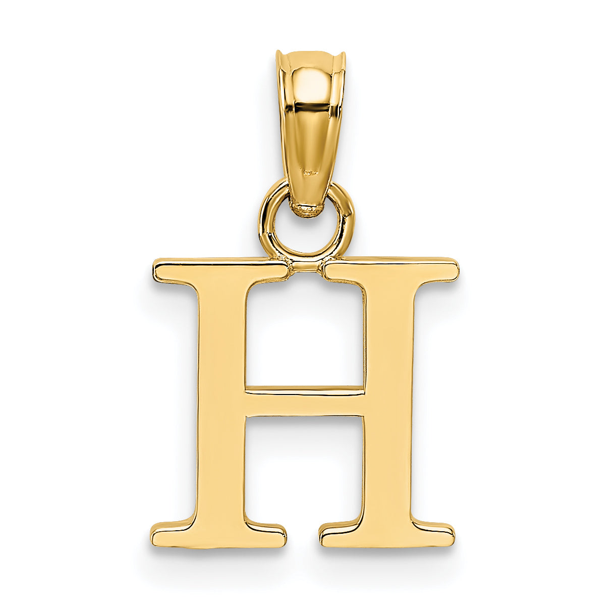 10K Polished H Block Initial Charm