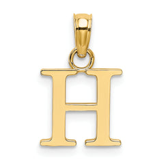 10K Polished H Block Initial Charm