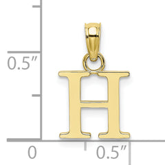 10K Polished H Block Initial Charm