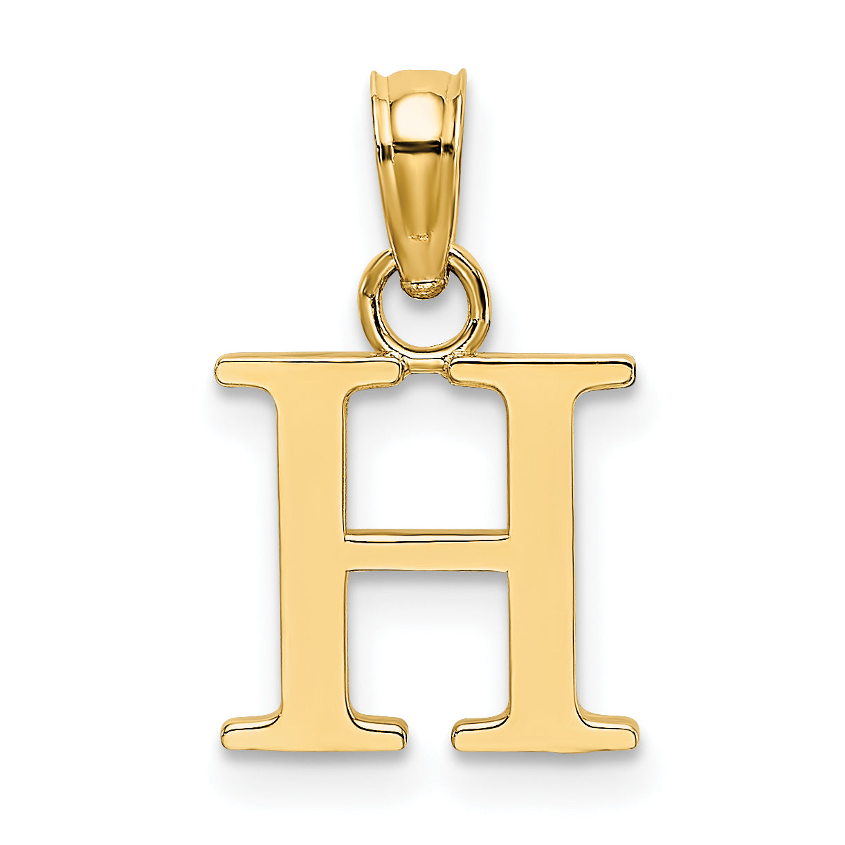 10K Polished H Block Initial Charm