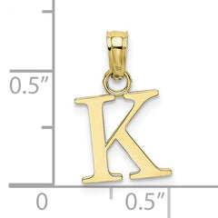 10K Polished K Block Initial Charm