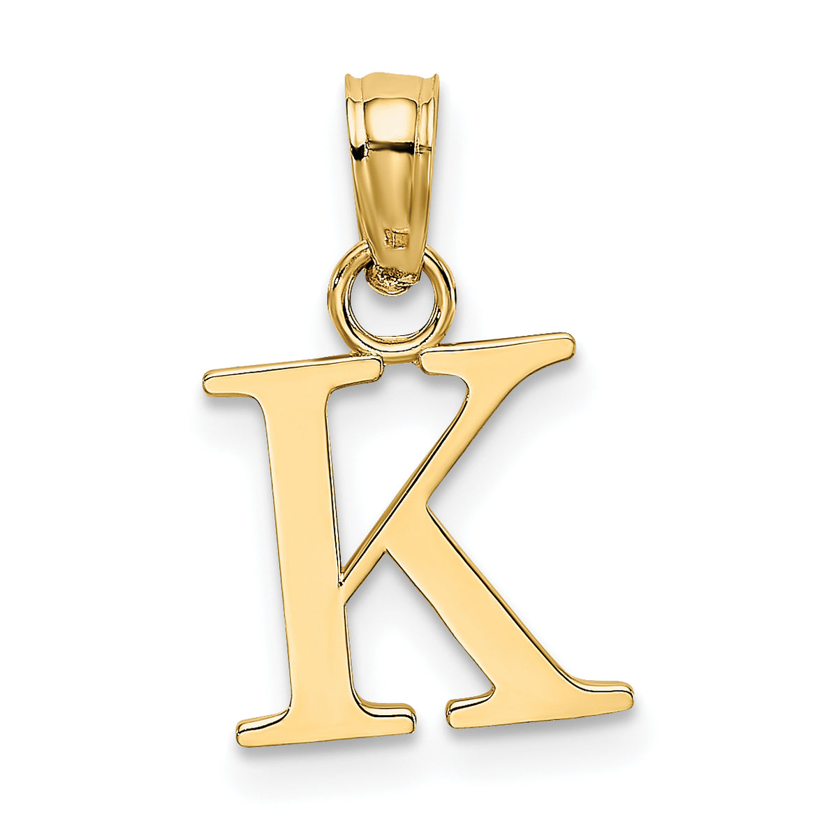 10K Polished K Block Initial Charm