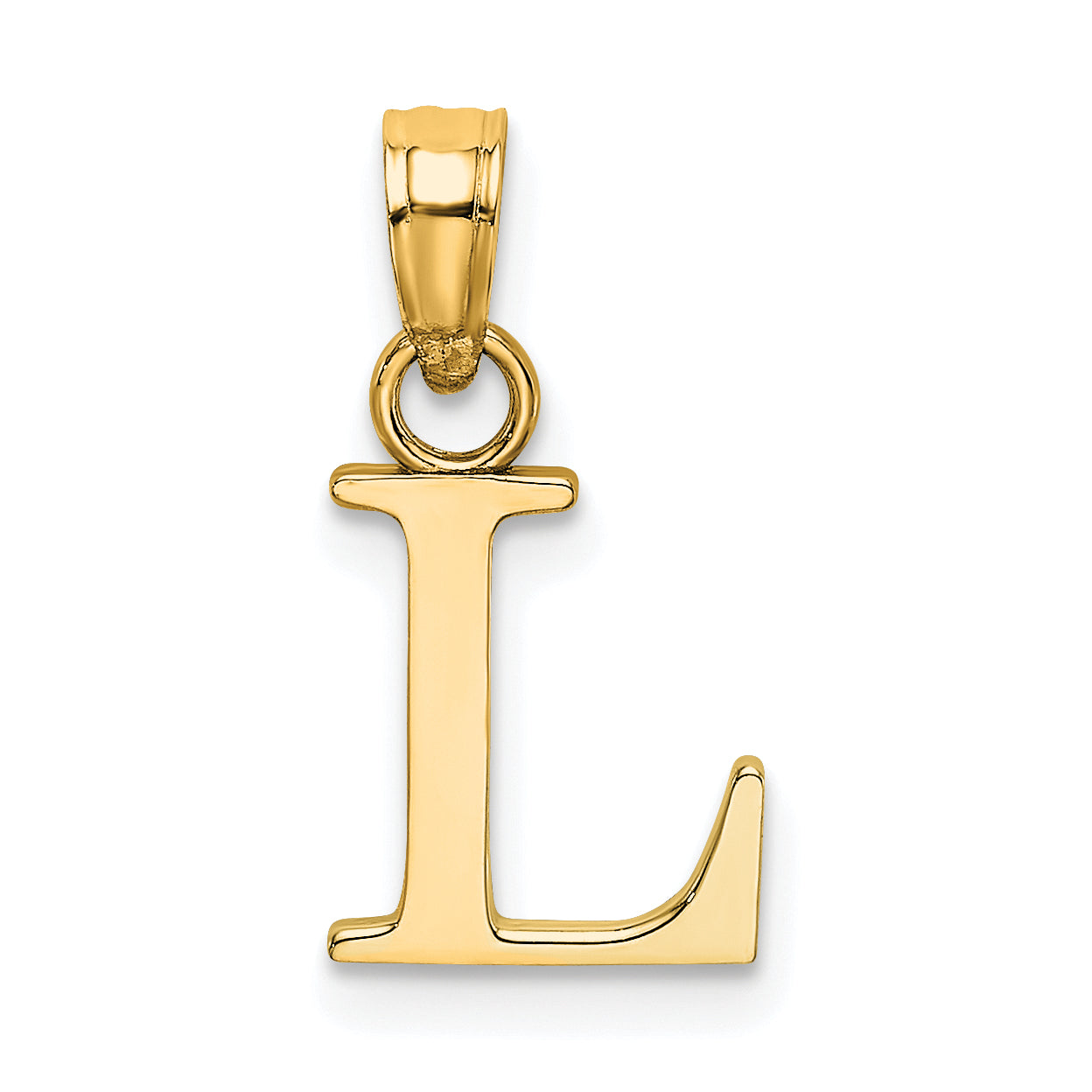 10K Polished L Block Initial Charm