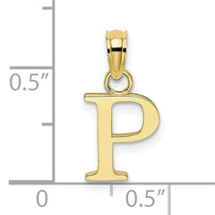 10K Polished P Block Initial Charm