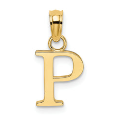 10K Polished P Block Initial Charm