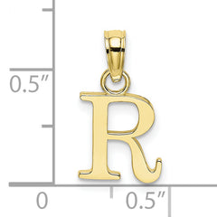 10K Polished R Block Initial Charm