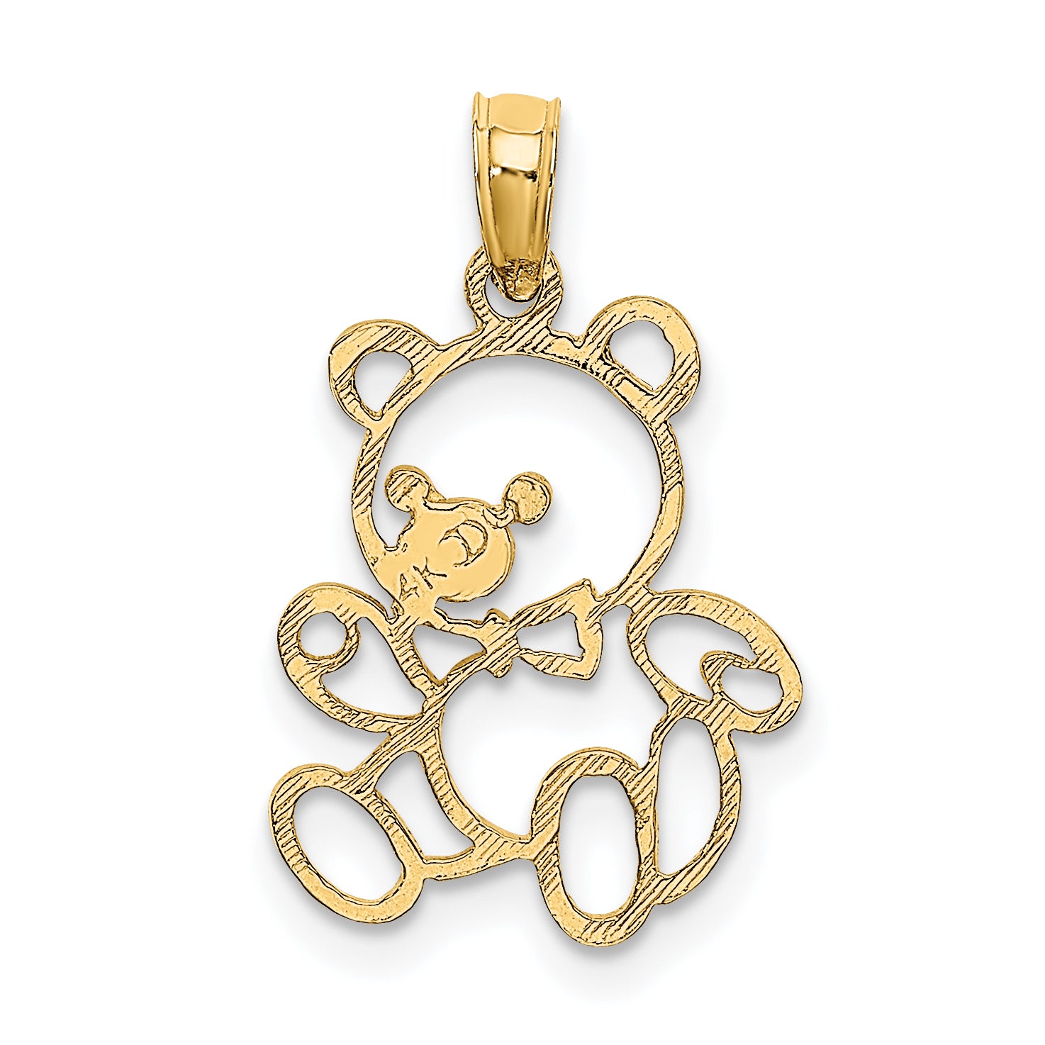 10K Cut Out Teddy Bear Charm