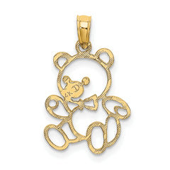 10K Cut Out Teddy Bear Charm