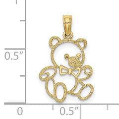 10K Cut Out Teddy Bear Charm