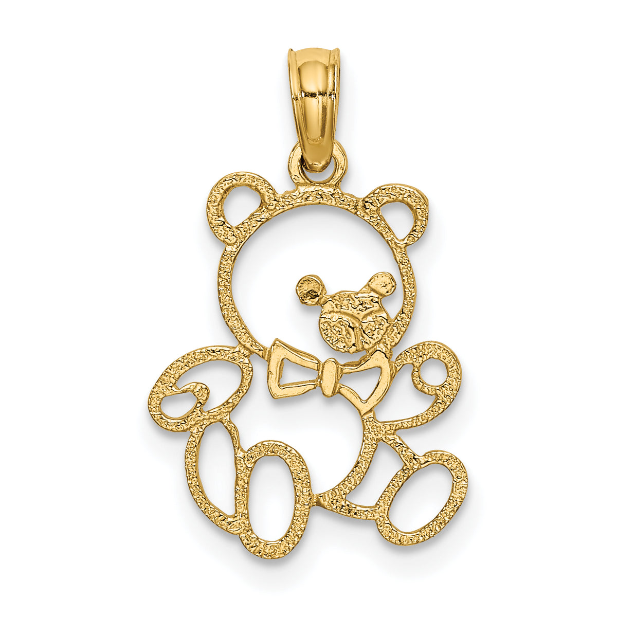 10K Cut Out Teddy Bear Charm