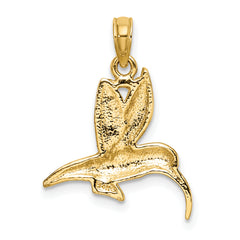 10K Textured Hummingbird Flying Charm