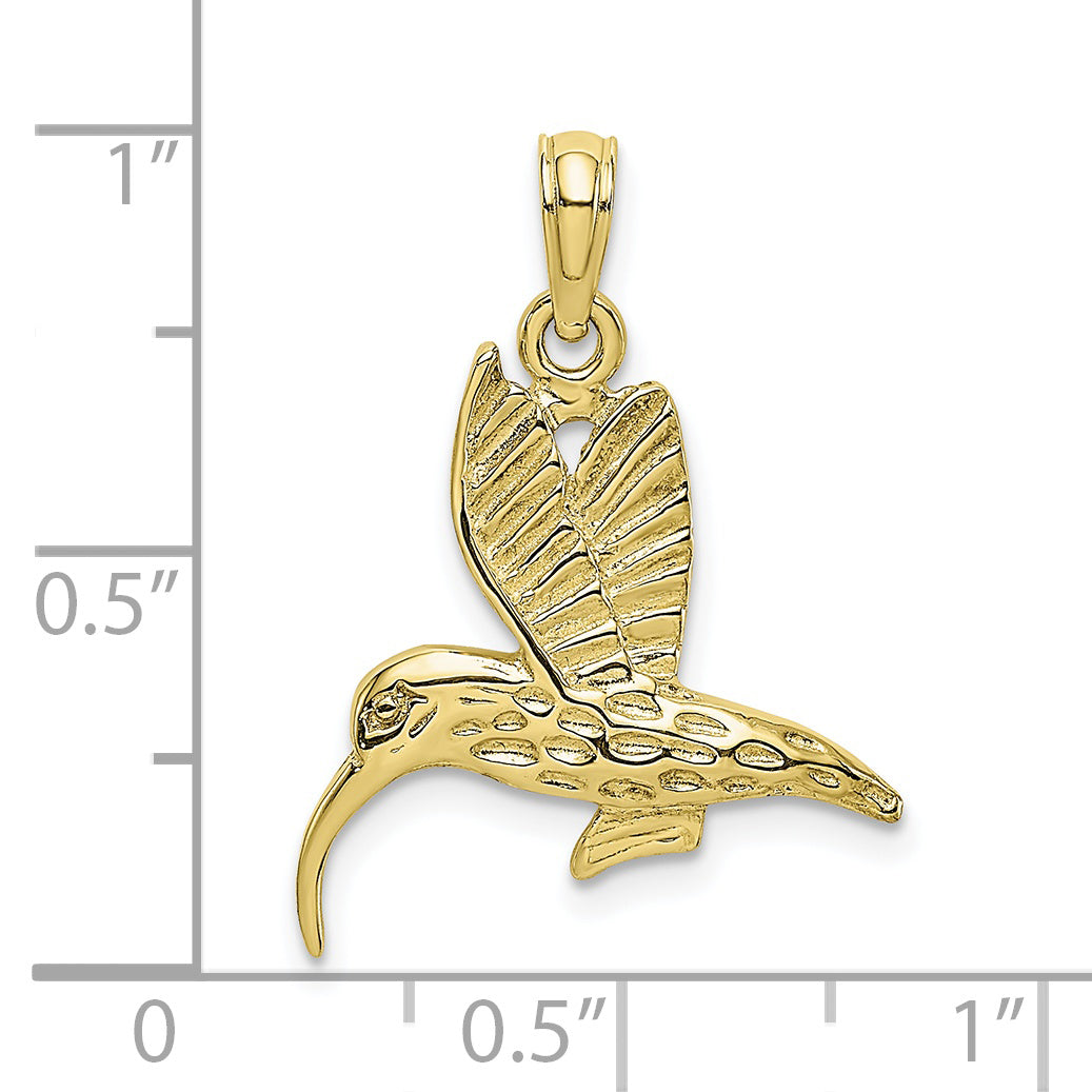 10K Textured Hummingbird Flying Charm