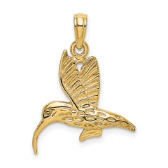 10K Textured Hummingbird Flying Charm