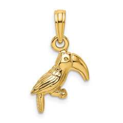 10K 3-D Textured/Polished Toucan Bird Charm