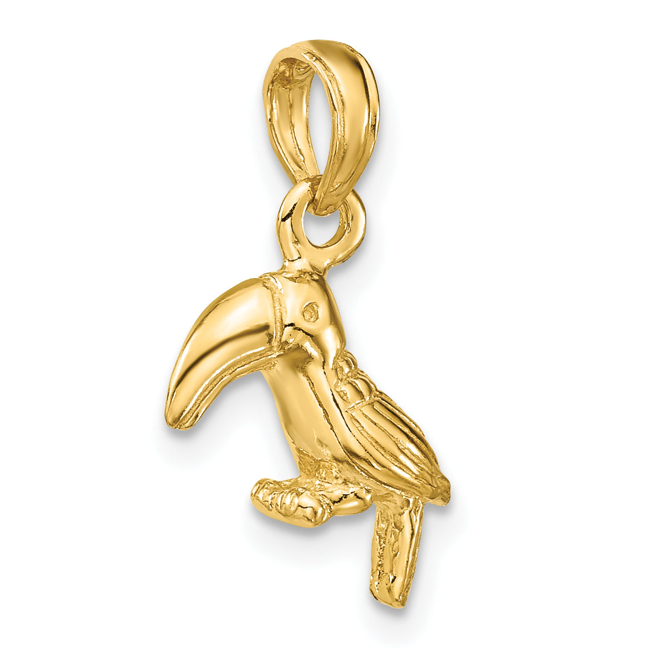 10K 3-D Textured/Polished Toucan Bird Charm