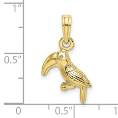 10K 3-D Textured/Polished Toucan Bird Charm