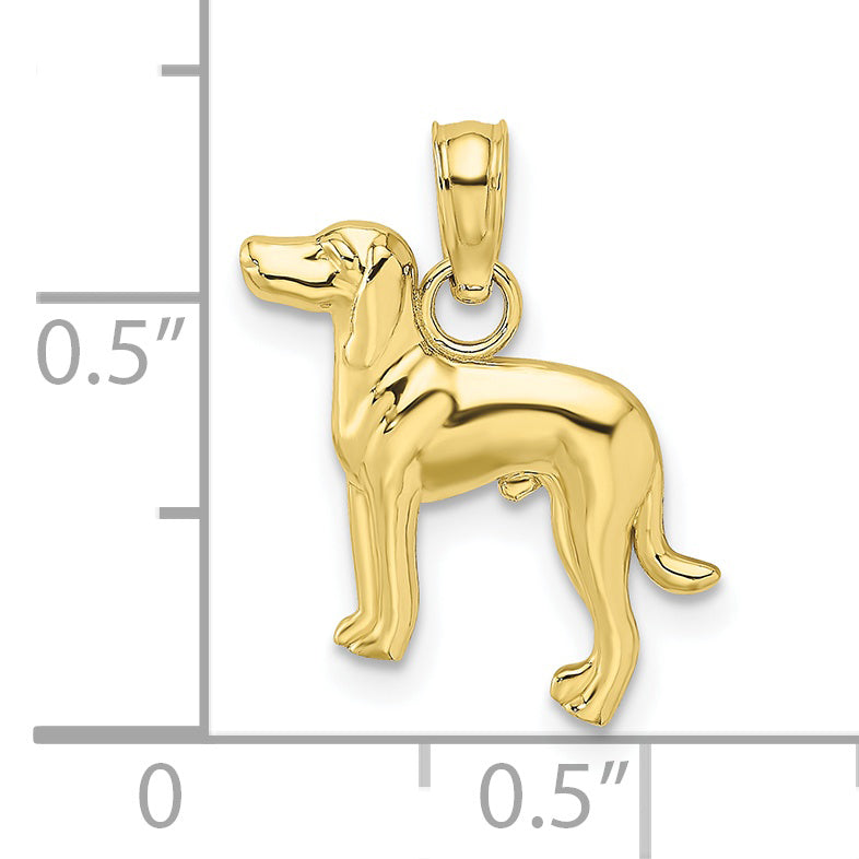 10K 2-D Greyhound Dog Charm