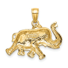 10K 2-D Elephant Running w/ Raised Trunk Charm