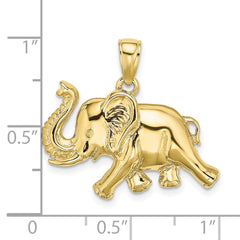 10K 2-D Elephant Running w/ Raised Trunk Charm