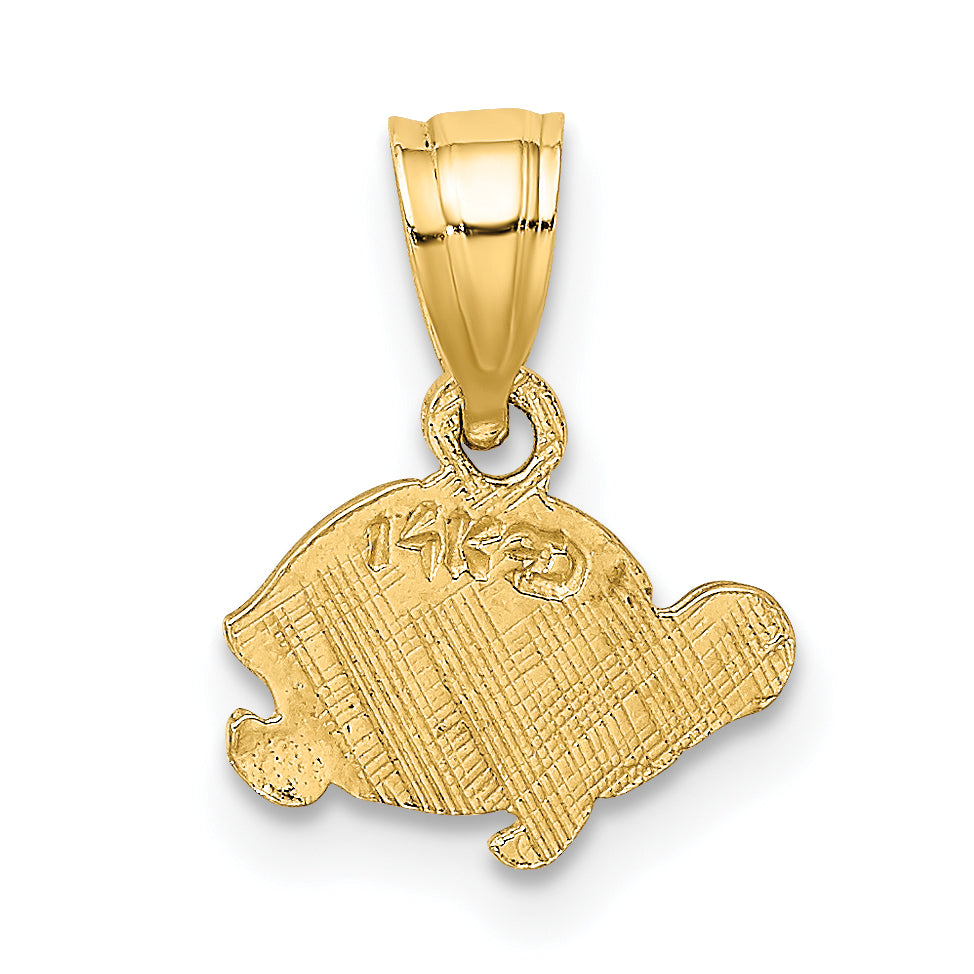 10K Flat and Engraved Mini Turtle Charm