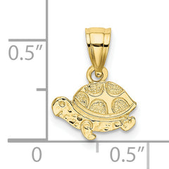 10K Flat and Engraved Mini Turtle Charm