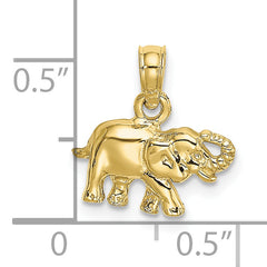 10K Polished Small Elephant Charm