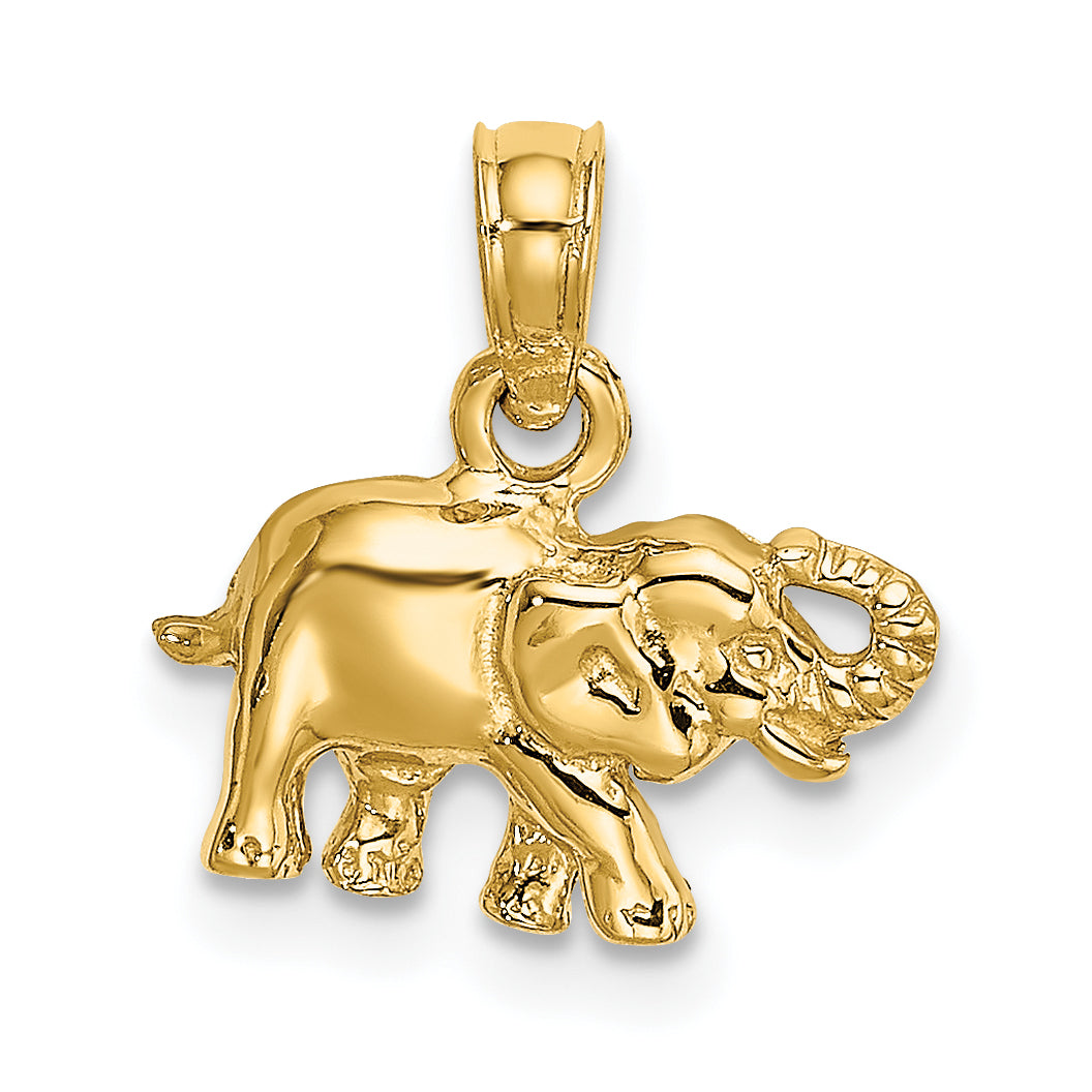 10K Polished Small Elephant Charm