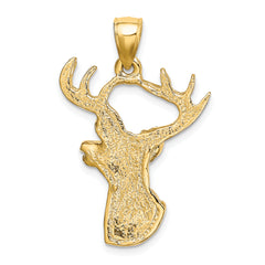 10k Deer Head Profile Charm