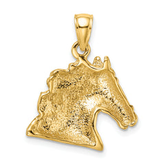 10K Textured Horse Head Charm