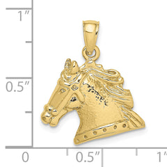 10K Textured Horse Head Charm