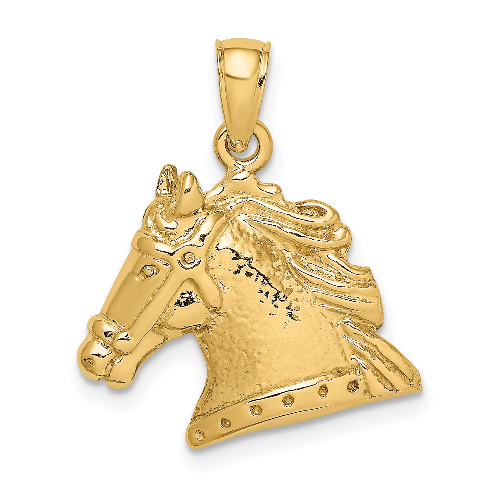 10K Textured Horse Head Charm