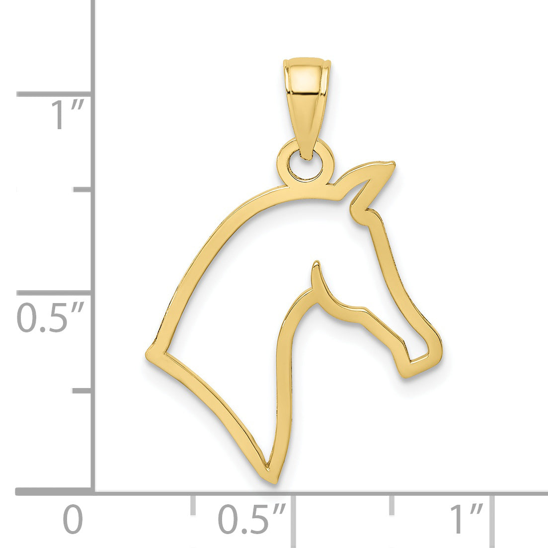 10K Cut-Out Horse Head Profile Charm